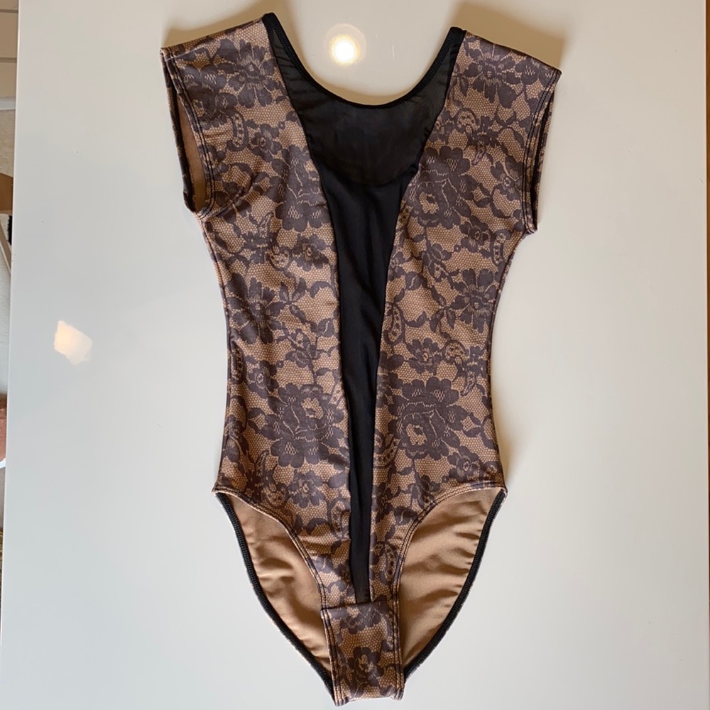 AMERICAN APPAREL Bodysuit w/ Sheer Mesh Insert NWOT
